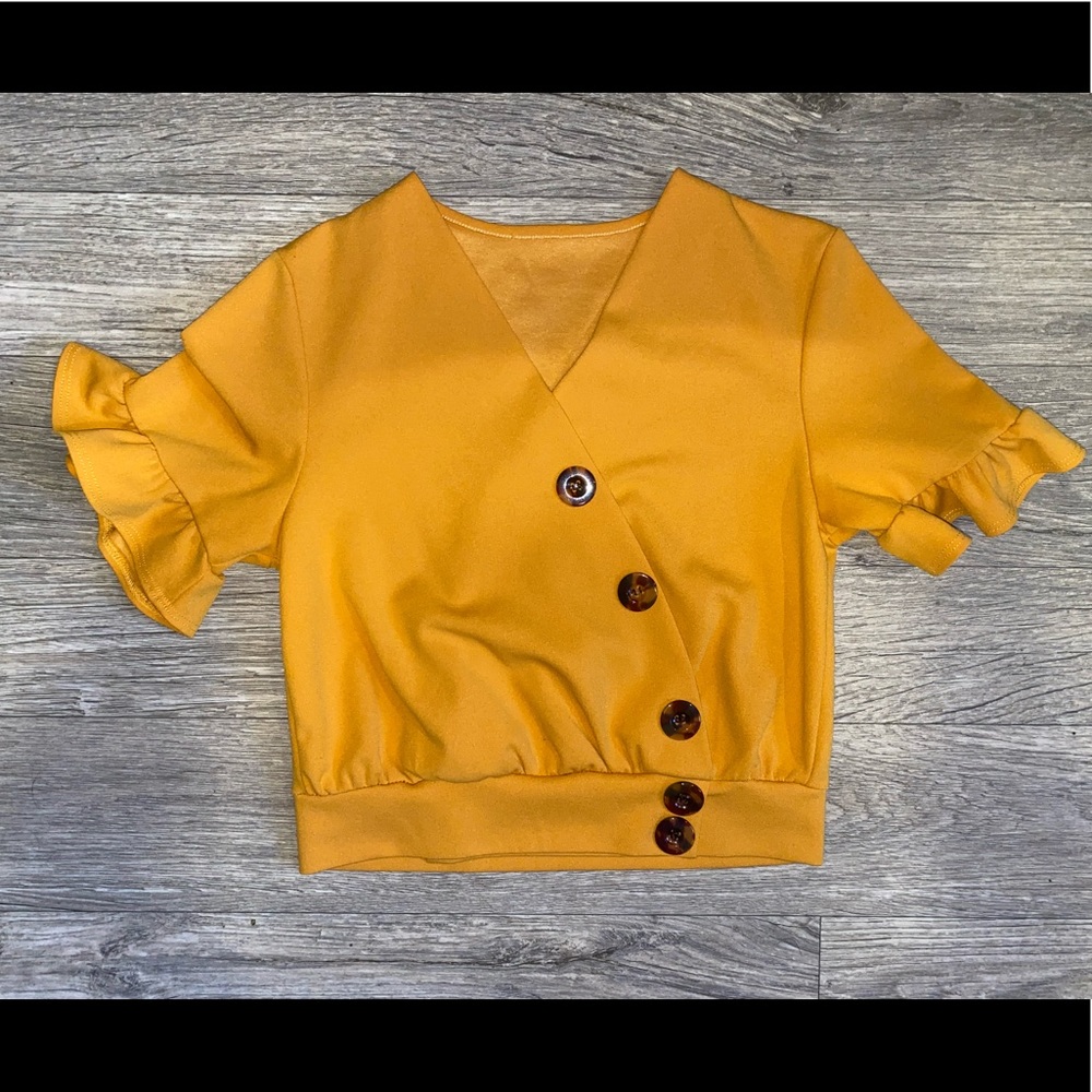 Mustard Crop Blouse
